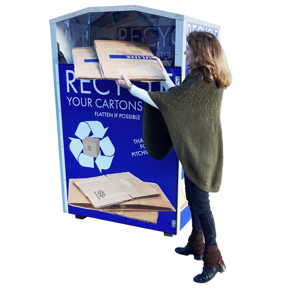 Large Steel Collection Bin for Cartons & Cardboard - Image 2