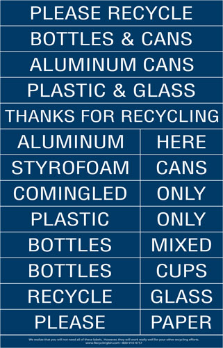 Please Recycle Sign with Identification Labels - 5 Pack - Image 2